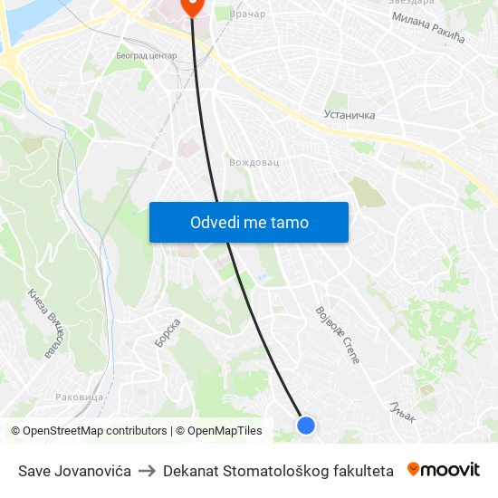 Save Jovanovića to Dekanat Stomatološkog fakulteta map