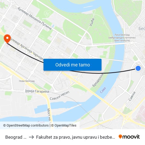 Beograd As to Fakultet za pravo, javnu upravu i bezbednost map