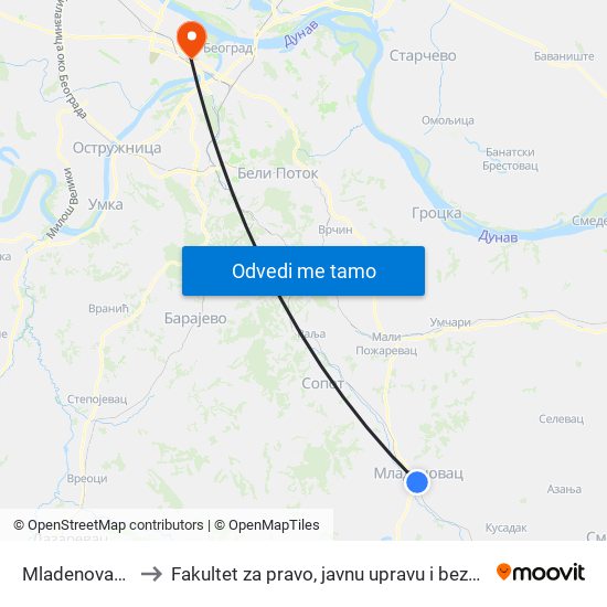 Mladenovac As to Fakultet za pravo, javnu upravu i bezbednost map