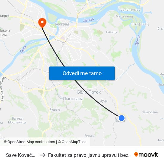 Save Kovačevića to Fakultet za pravo, javnu upravu i bezbednost map