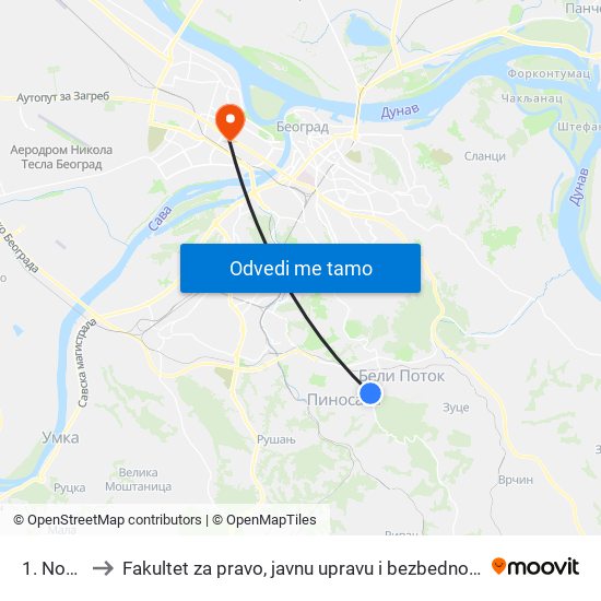 1. Nova to Fakultet za pravo, javnu upravu i bezbednost map