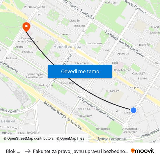 Blok 23 to Fakultet za pravo, javnu upravu i bezbednost map