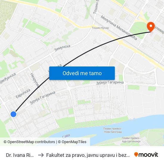 Dr. Ivana Ribara to Fakultet za pravo, javnu upravu i bezbednost map