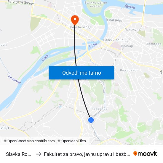 Slavka Rodića to Fakultet za pravo, javnu upravu i bezbednost map