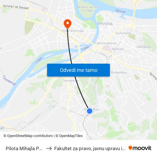 Pilota Mihajla Petrovića to Fakultet za pravo, javnu upravu i bezbednost map