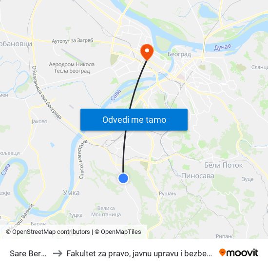 Sare Bernar to Fakultet za pravo, javnu upravu i bezbednost map