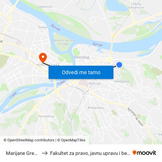 Marijane Gregoran to Fakultet za pravo, javnu upravu i bezbednost map