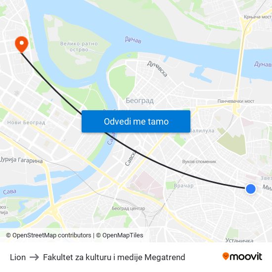 Lion to Fakultet za kulturu i medije Megatrend map