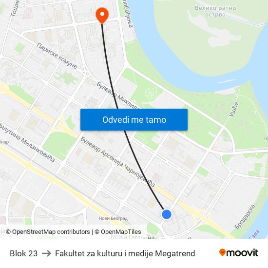 Blok 23 to Fakultet za kulturu i medije Megatrend map