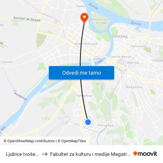 Ljubice Ivošević to Fakultet za kulturu i medije Megatrend map