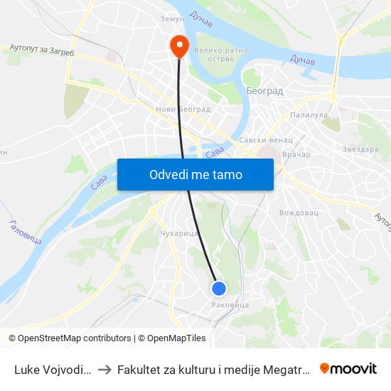 Luke Vojvodića to Fakultet za kulturu i medije Megatrend map