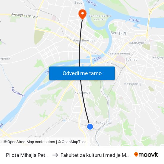 Pilota Mihajla Petrovića to Fakultet za kulturu i medije Megatrend map