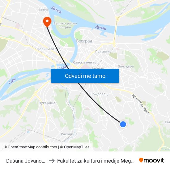 Dušana Jovanovića to Fakultet za kulturu i medije Megatrend map