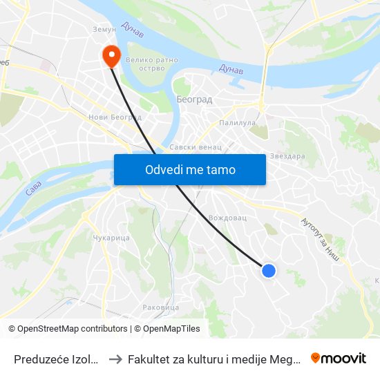 Preduzeće Izolacija to Fakultet za kulturu i medije Megatrend map