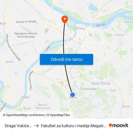 Drage Vukićević to Fakultet za kulturu i medije Megatrend map