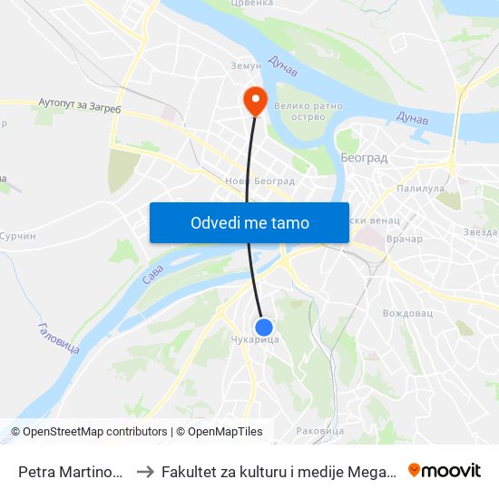 Petra Martinovića to Fakultet za kulturu i medije Megatrend map