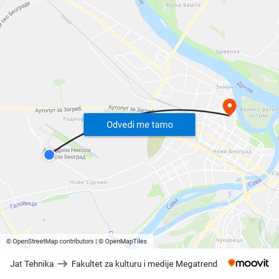 Jat Tehnika to Fakultet za kulturu i medije Megatrend map