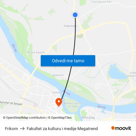 Frikom to Fakultet za kulturu i medije Megatrend map