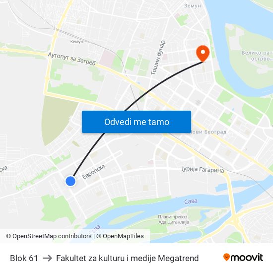 Blok 61 to Fakultet za kulturu i medije Megatrend map