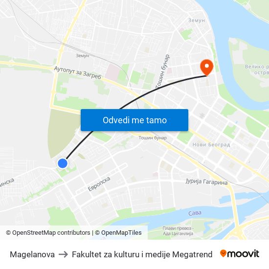 Magelanova to Fakultet za kulturu i medije Megatrend map