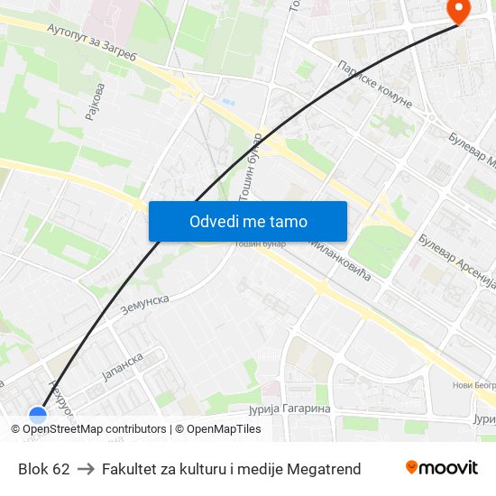 Blok 62 to Fakultet za kulturu i medije Megatrend map