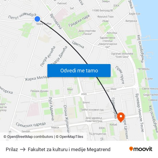 Prilaz to Fakultet za kulturu i medije Megatrend map