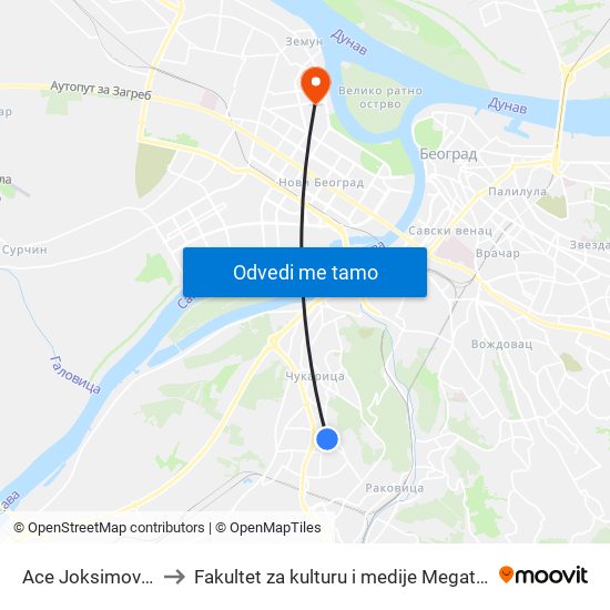 Аce Joksimovića to Fakultet za kulturu i medije Megatrend map