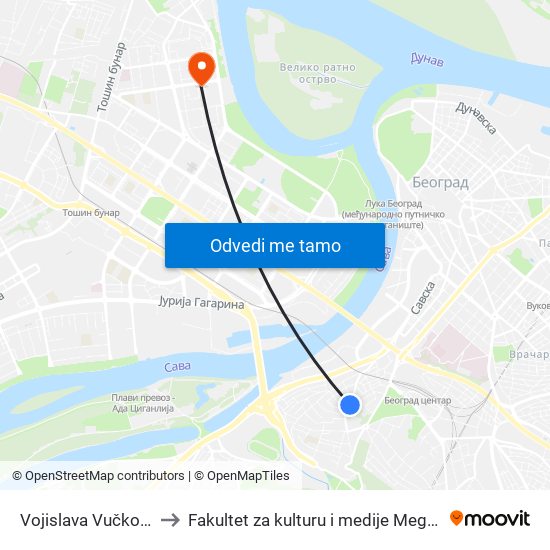 Vojislava Vučkovića to Fakultet za kulturu i medije Megatrend map