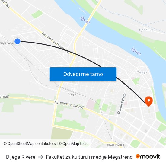 Dijega Rivere to Fakultet za kulturu i medije Megatrend map