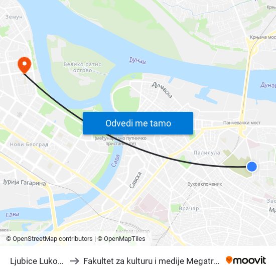 Ljubice Luković to Fakultet za kulturu i medije Megatrend map