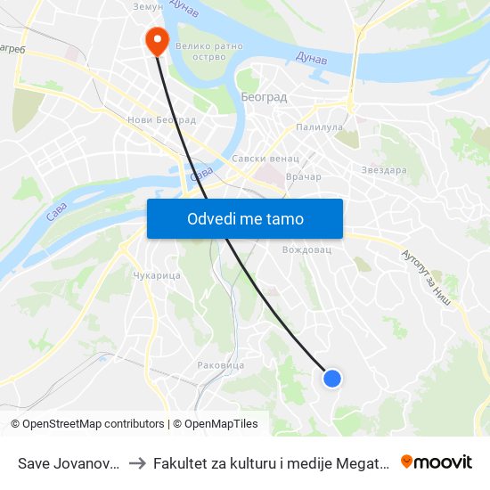 Save Jovanovića to Fakultet za kulturu i medije Megatrend map