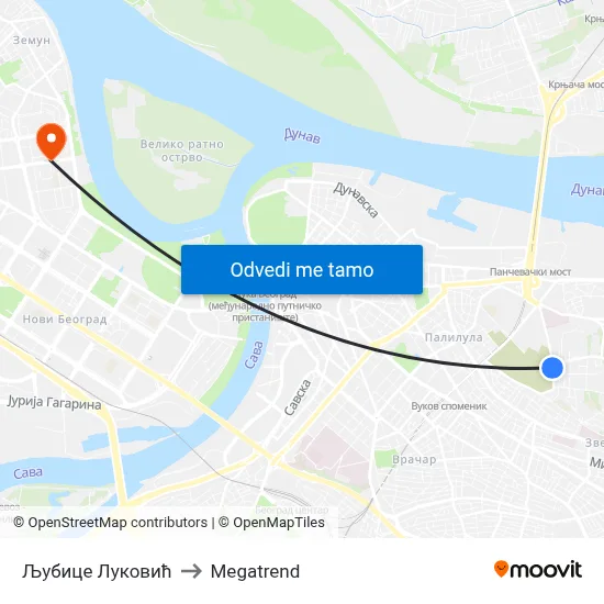 Љубице Луковић to Megatrend map