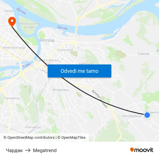 Чардак to Megatrend map