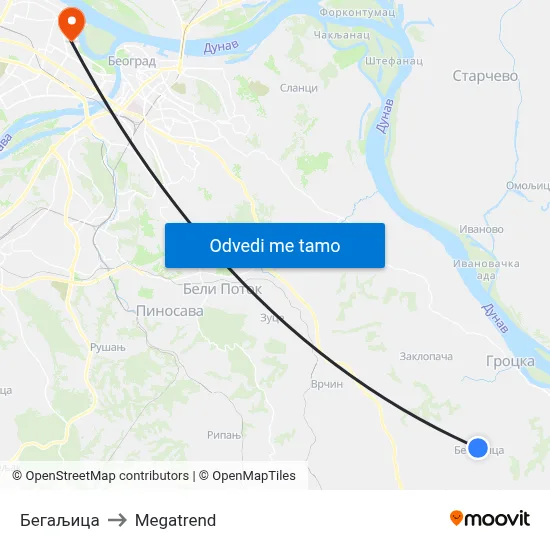 Бегаљица to Megatrend map