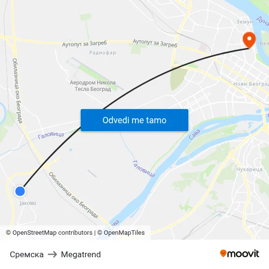 Сремска to Megatrend map