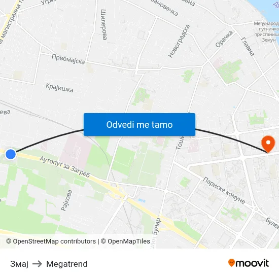 Змај to Megatrend map