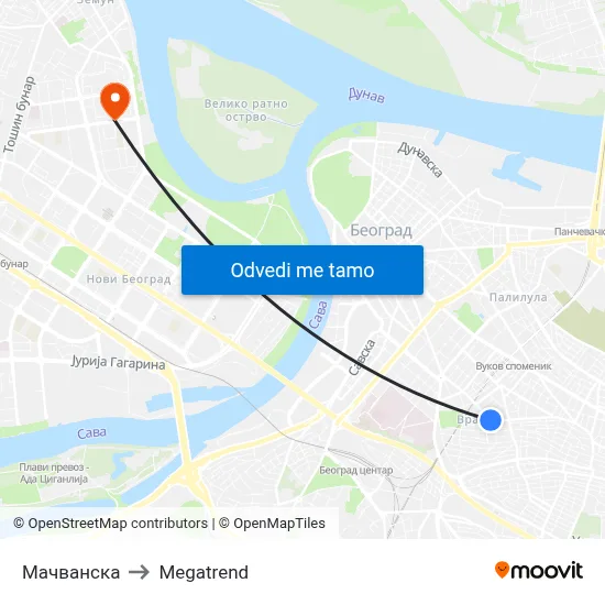 Мачванска to Megatrend map