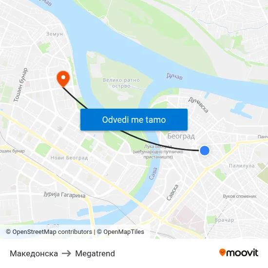 Македонска to Megatrend map