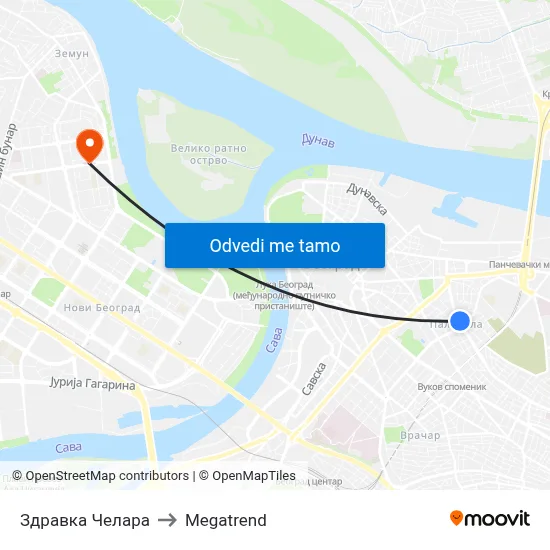 Здравка Челара to Megatrend map