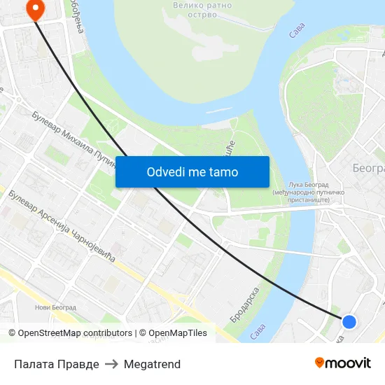 Палата Правде to Megatrend map