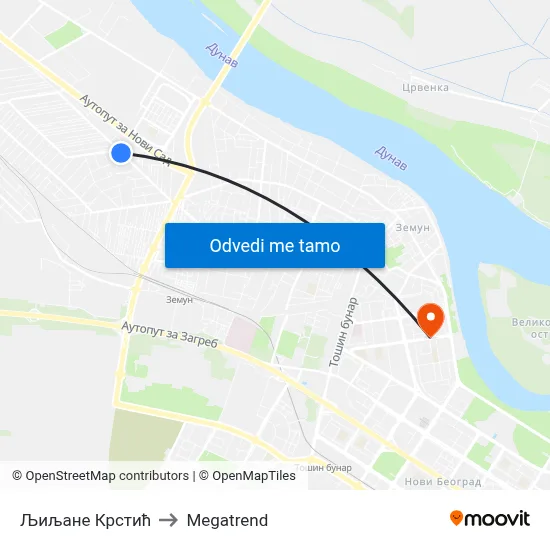 Љиљане Крстић to Megatrend map