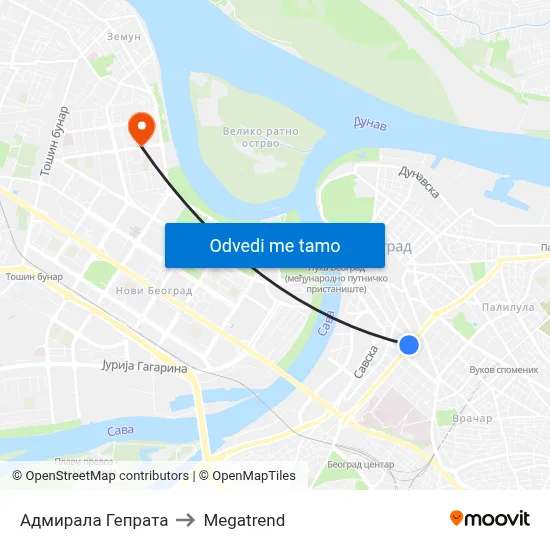 Адмирала Гепрата to Megatrend map