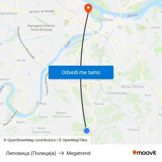 Липовица (Полиција) to Megatrend map