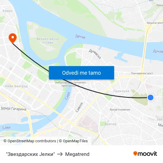 "Звездарских Јелки" to Megatrend map