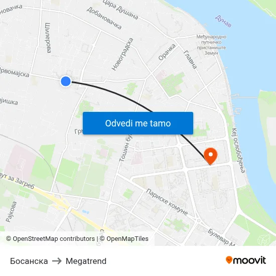 Босанска to Megatrend map