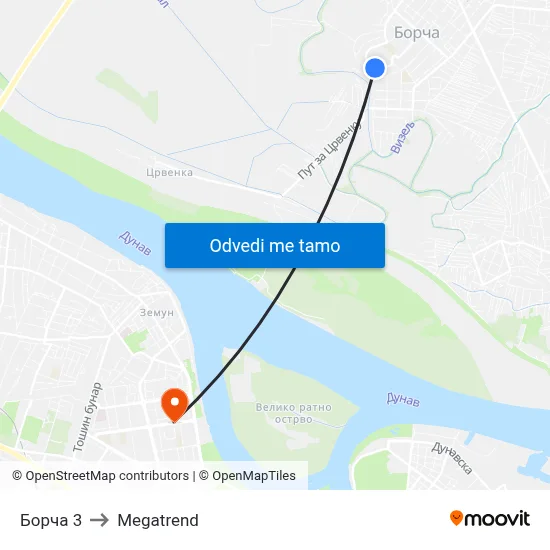Борча 3 to Megatrend map
