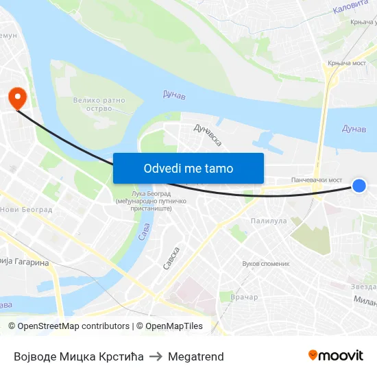 Војводе Мицка Крстића to Megatrend map
