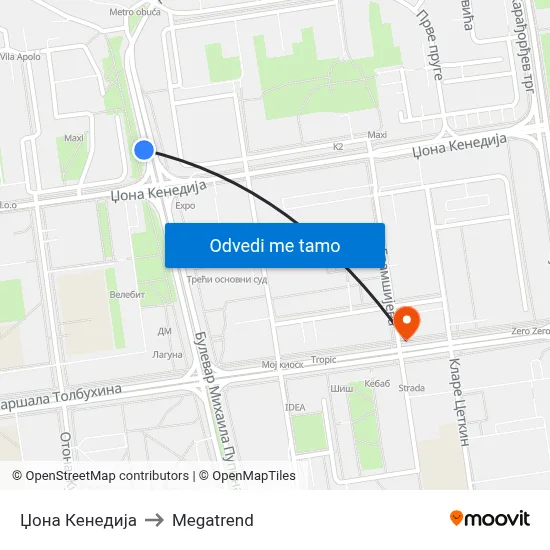 Џона Кенедија to Megatrend map