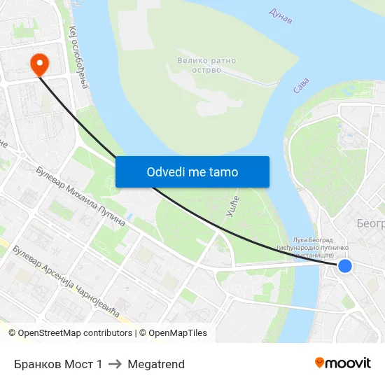 Бранков Мост 1 to Megatrend map