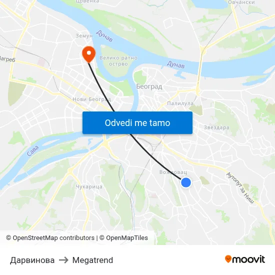 Дарвинова to Megatrend map